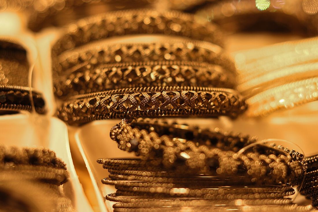 Antique finish gold kadas